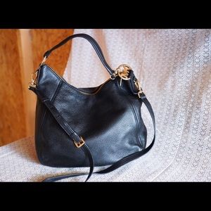 Michael Kors Pebbled leather black cross body